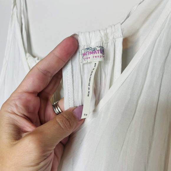 COPY - Free People Intimately Slip Dress White Eyelashes White Sheer Lace Trim … - Picture 3 of 6